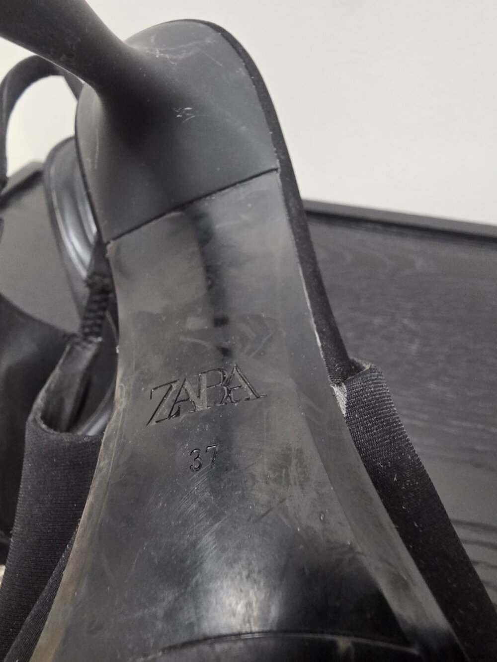 Zara Black Crystal Brooch Slingback Kitten Heels - Picture 3 of 6